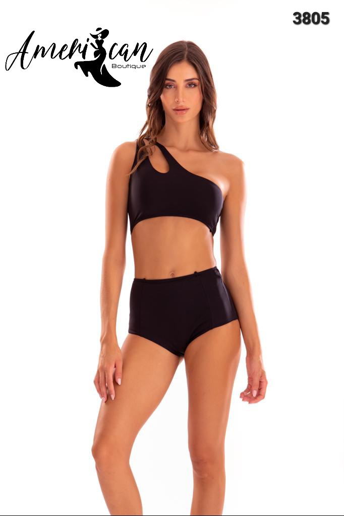 Vestido de baño cuerdita  negro 